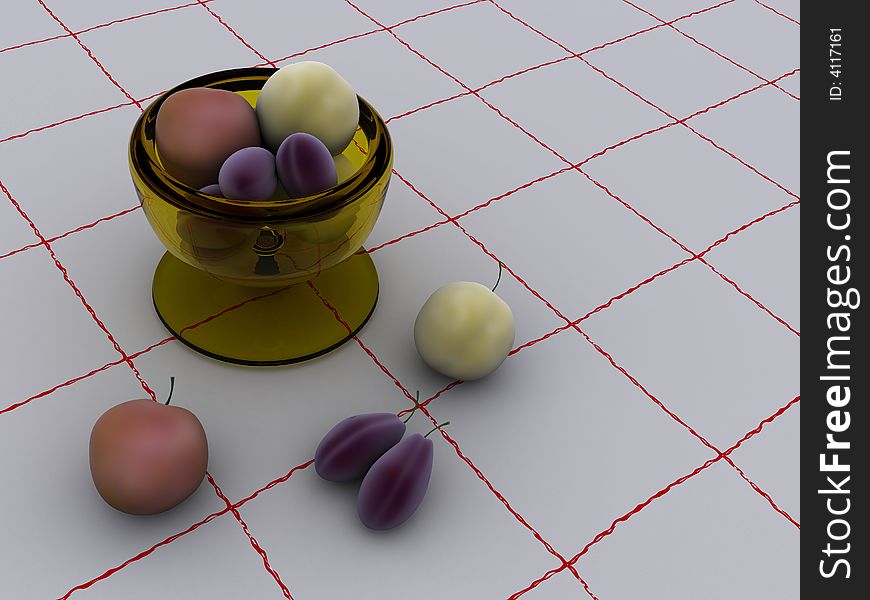 3d plums color fruit nature