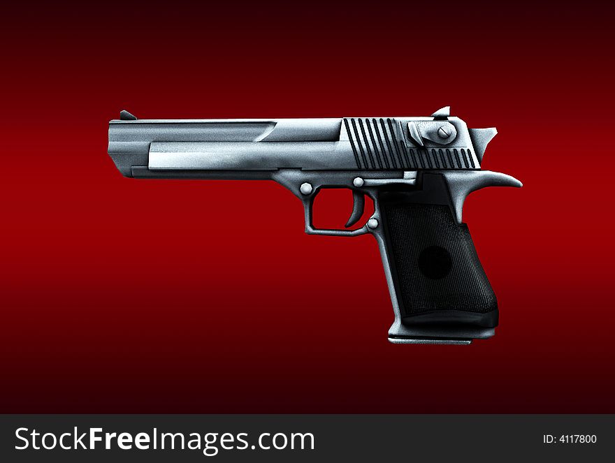 An image of a weapon, in this case a gun, this image could be used for criminal concepts.