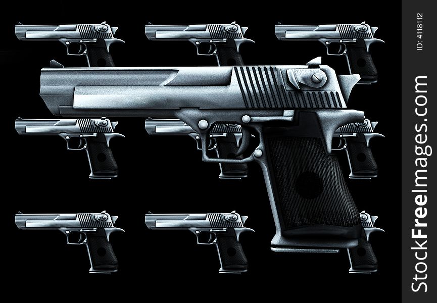 An image of lots of guns, a good concept for criminal concepts.