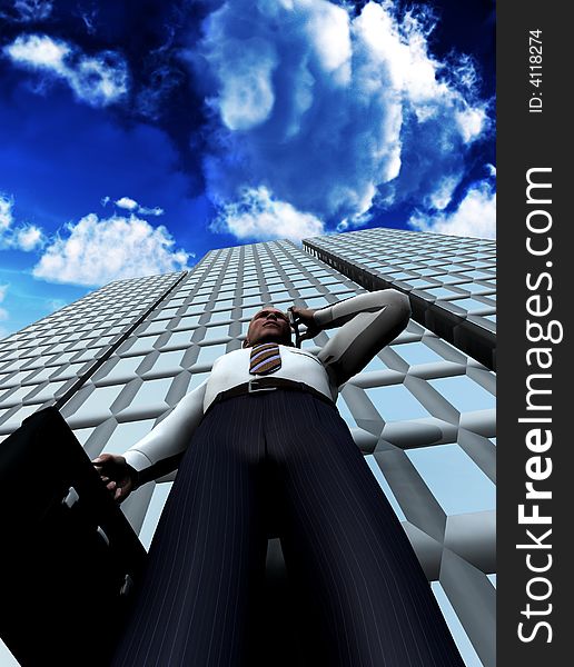 Business Man Standing In Front Of A Building 16