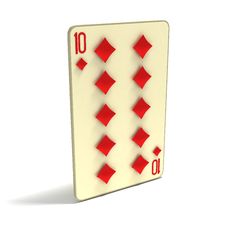 Playing Card: Ten Of Diamonds Stock Photos Playing Card: Ten Of Diamonds Stock Photos