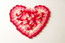 Candy Corns In Heart Shape 03 Stock Photo