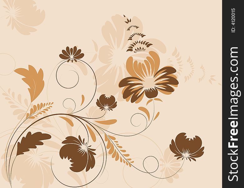 Abstract floral background. A vector format is added. Suits well for a postcard or background