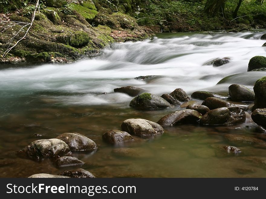 Nature landscape, streaming spring creek