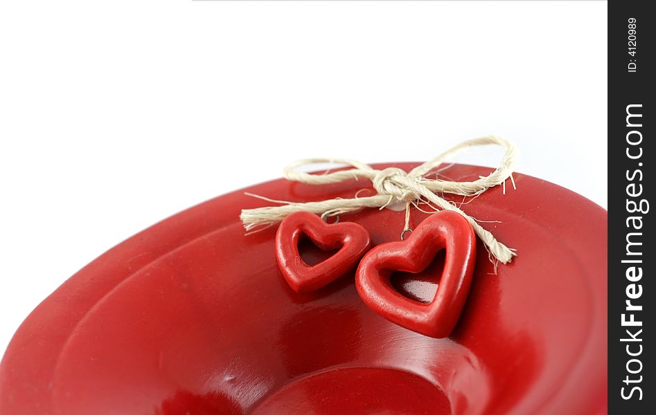 Image from holiday series: hearts on red plate