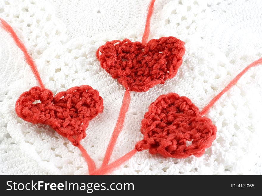 Hearts with wool