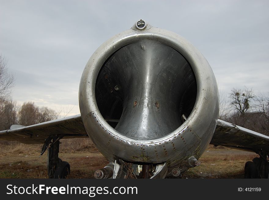 Old jet fighter,broken and forgotten