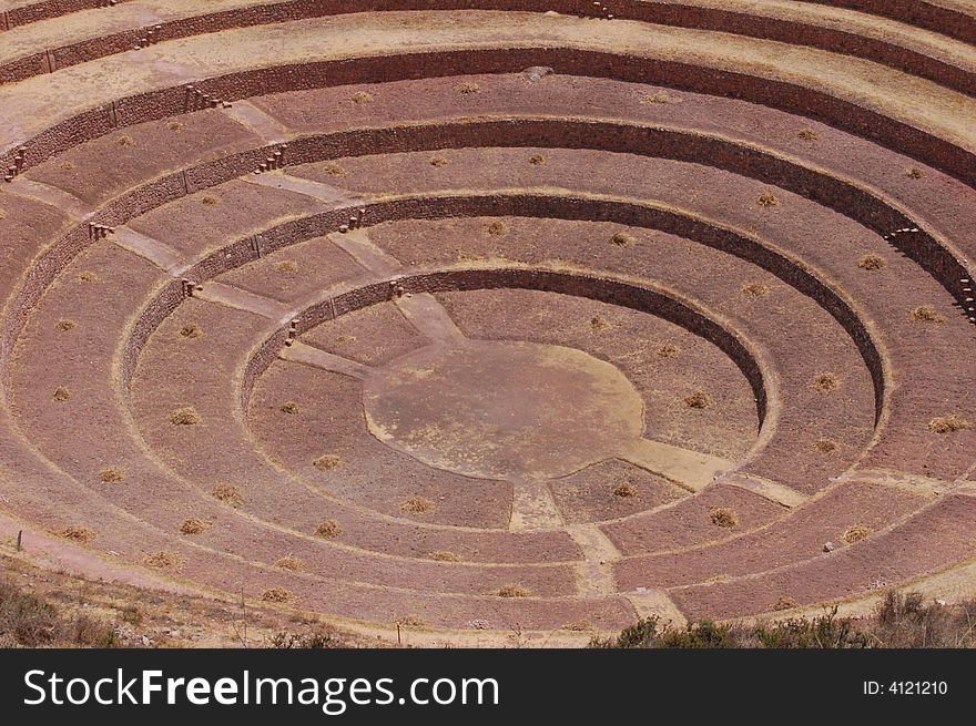 Circle terraced Field in Peru