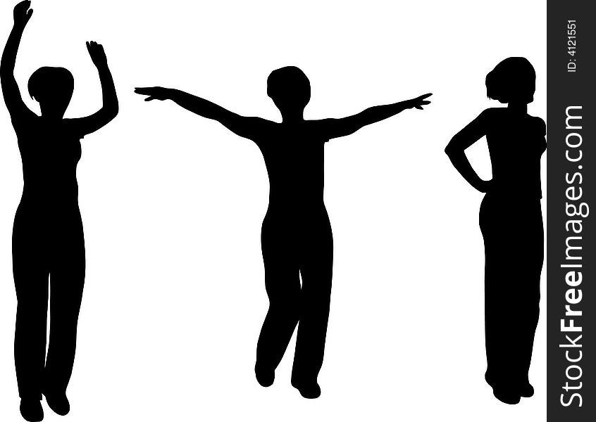 Womans Jumping Silhouette