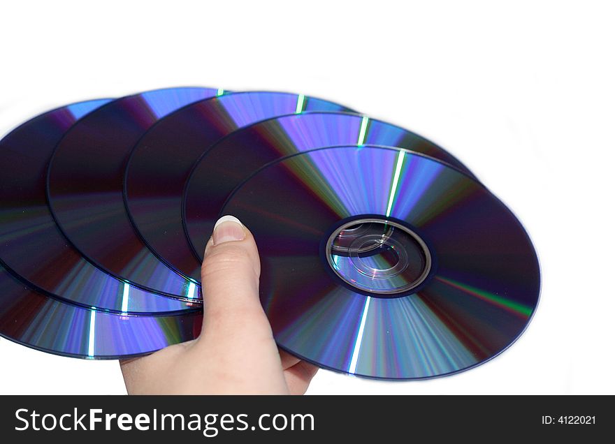 A hand with fan from compact discs