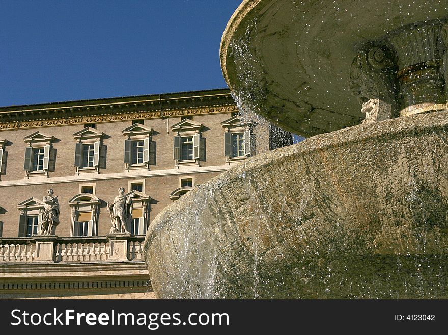 Saint Peter square detail of fountain