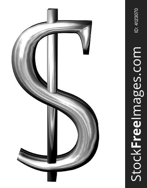 Silver dollar in 3D with a modern design