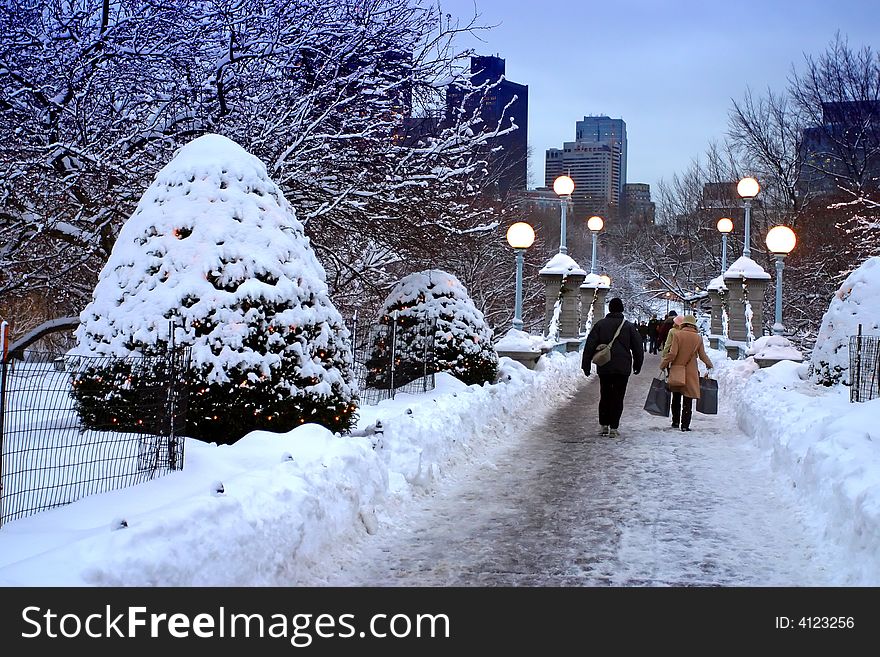 Snowy winter at Boston, Massachusetts, USA. Snowy winter at Boston, Massachusetts, USA