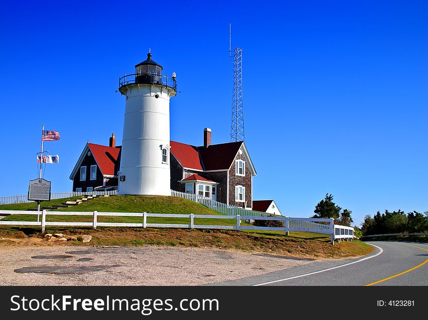 Nobska Lighthouse at Woodholes, Massachusetts, USA. Nobska Lighthouse at Woodholes, Massachusetts, USA