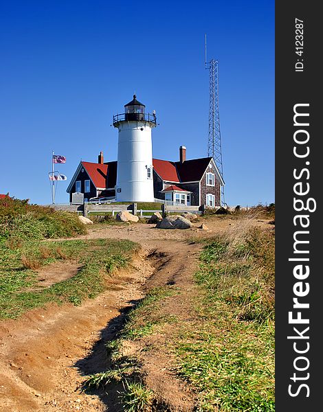Nobska Lighthouse at Woodholes, Massachusetts, USA. Nobska Lighthouse at Woodholes, Massachusetts, USA