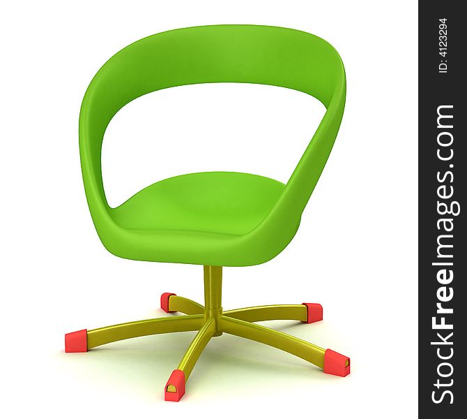 Lite Green Seat Nut. Front-side View. 3D render.