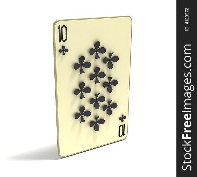 Playing Card: Ten of Clubs, variant 2