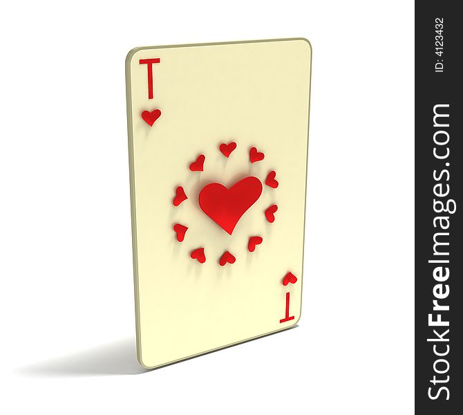 Playing Card: Ace of Hearts as 11 spots