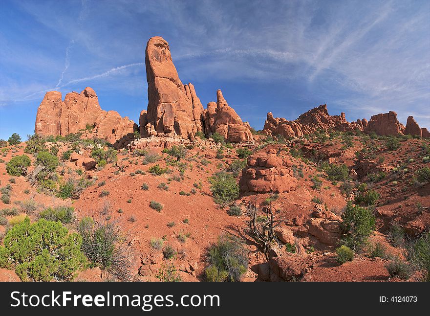 Beautiful rock-formation in Arches National Park. Beautiful rock-formation in Arches National Park.