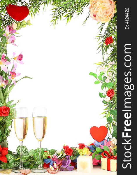 Floral frame on a white background. Floral frame on a white background.