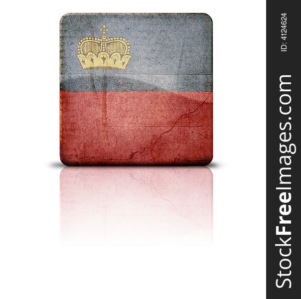 Grunge style flag of Liechtenstein
