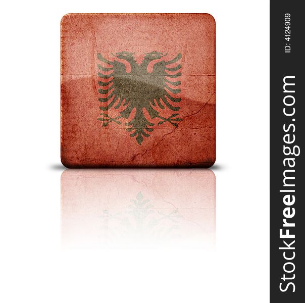 Grunge style flag of Albania
