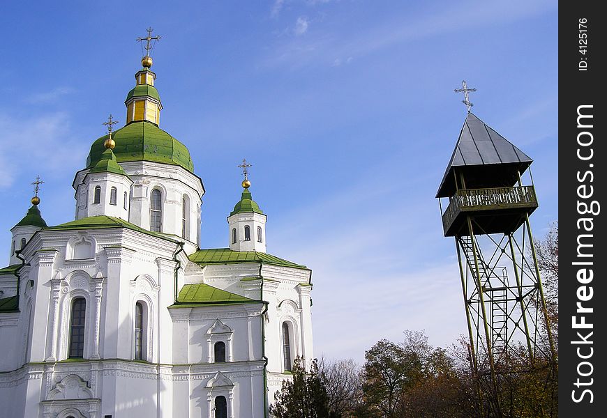 A Little Orthodox Church and the Belfry. A Little Orthodox Church and the Belfry