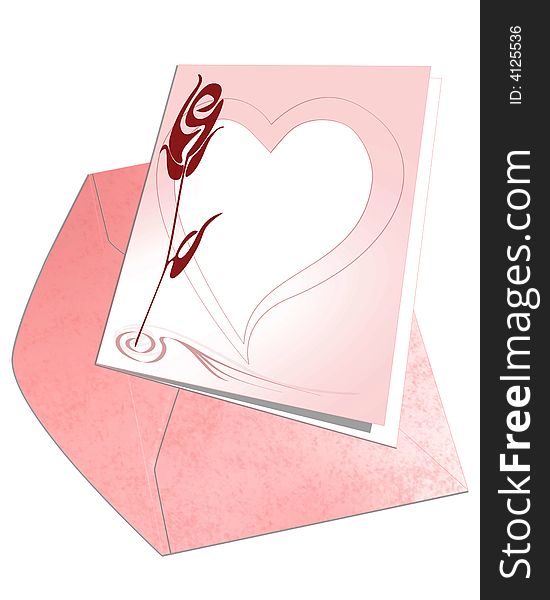 Isolated illustration of a valentine card