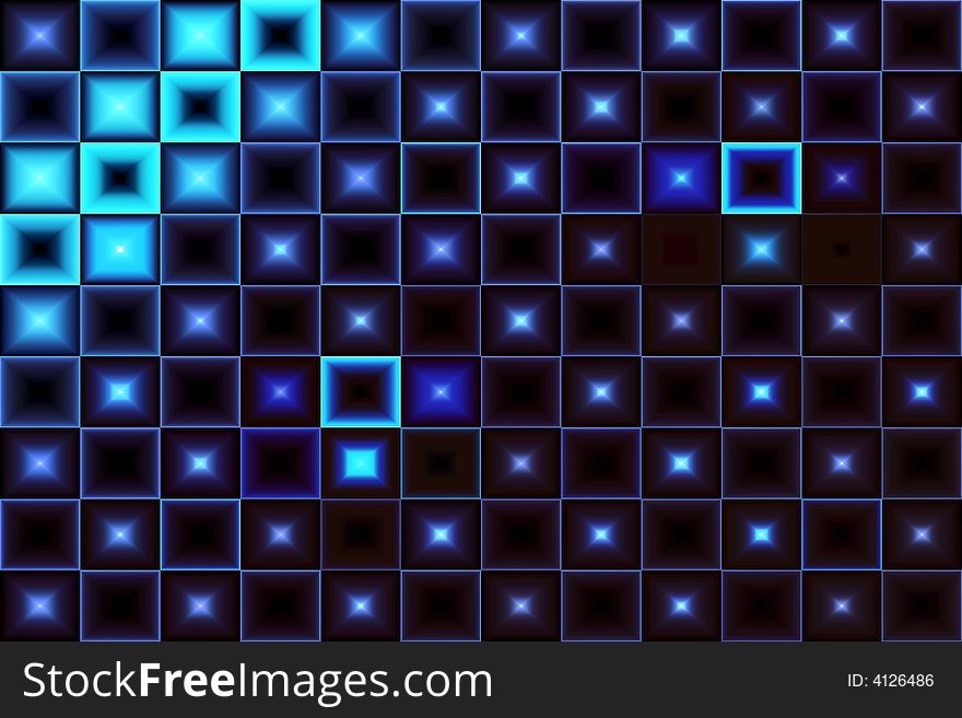 Abstract Blue Stars Backgrond Design