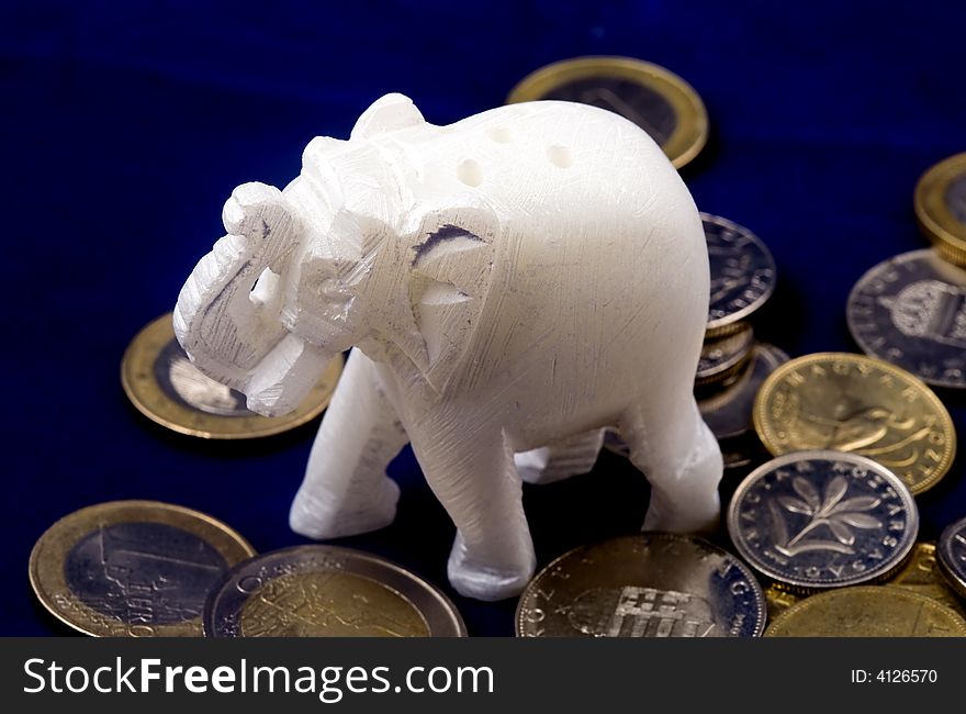 Small white elephant brings financial success. Small white elephant brings financial success