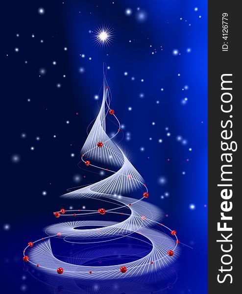 Abstract tree on christmas background