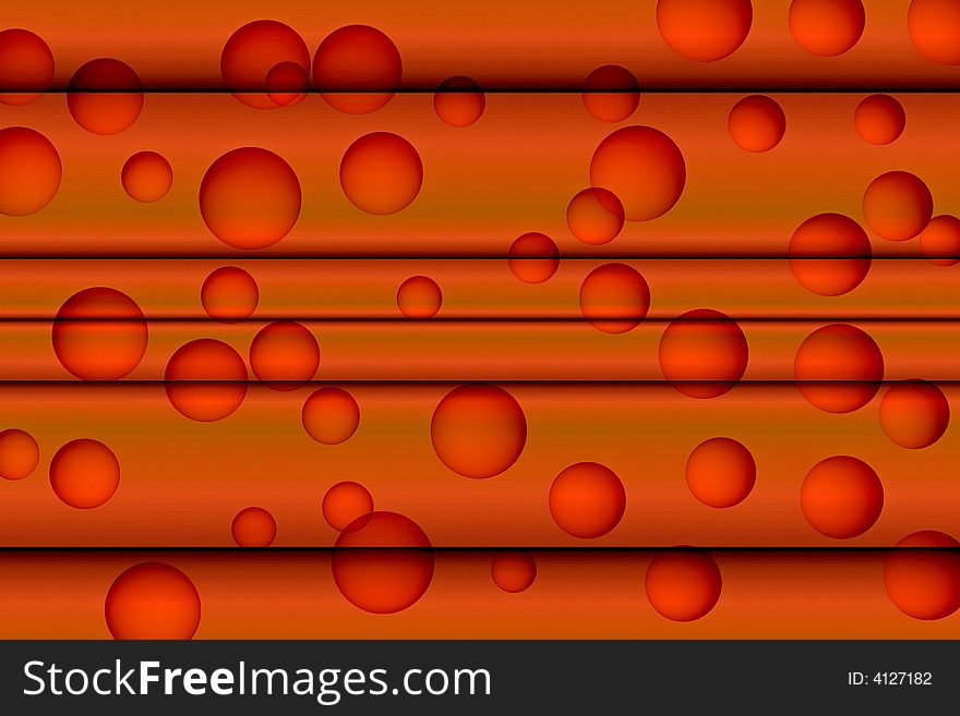 Earth Tone Bubbles Floating on Orange Striped Background. Earth Tone Bubbles Floating on Orange Striped Background