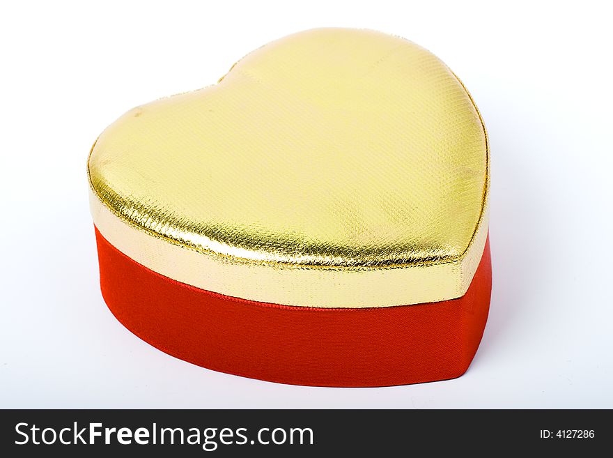 Isolated red box with gold cover