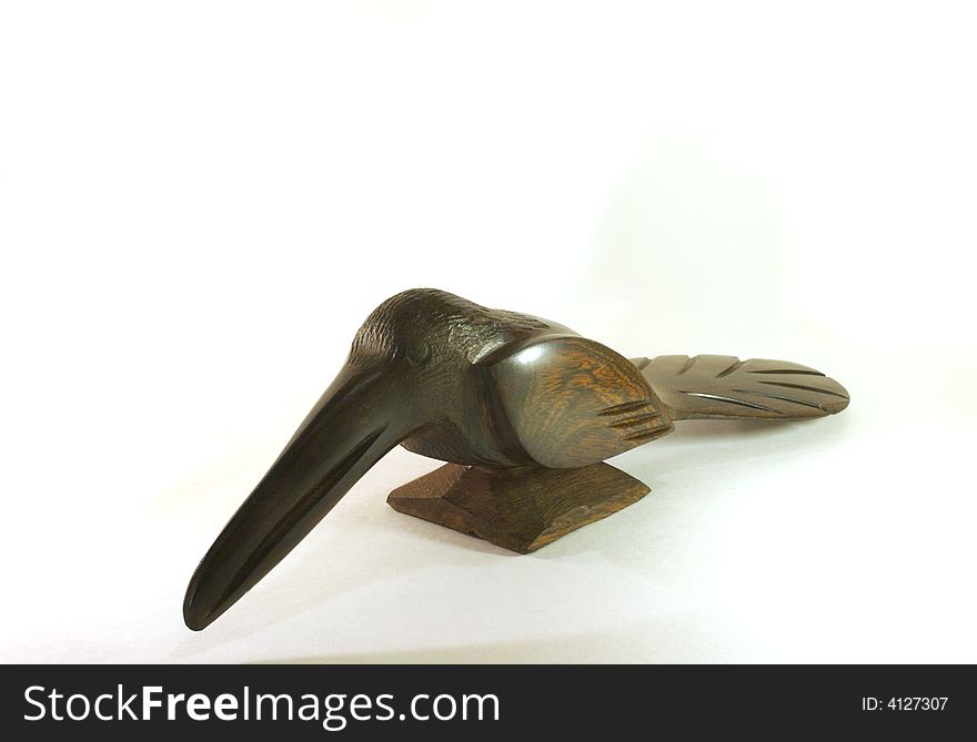 African hand carved wooden bird. African hand carved wooden bird