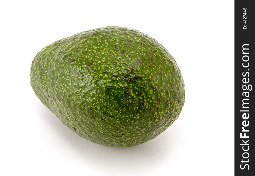 Whole Avocado Isolated on White Background