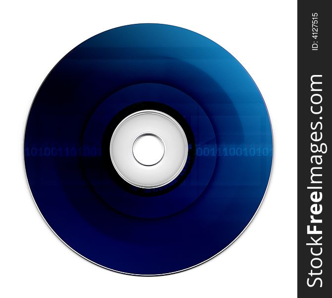 High-res scan of a compact disk isolated on white background. The label background was created additionally.