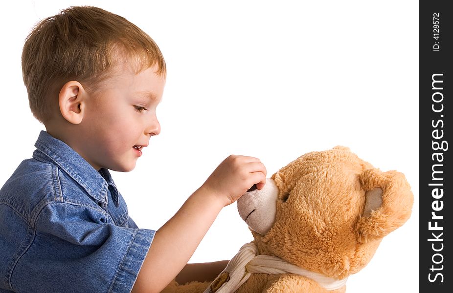 Little Boy And Teddy Bear