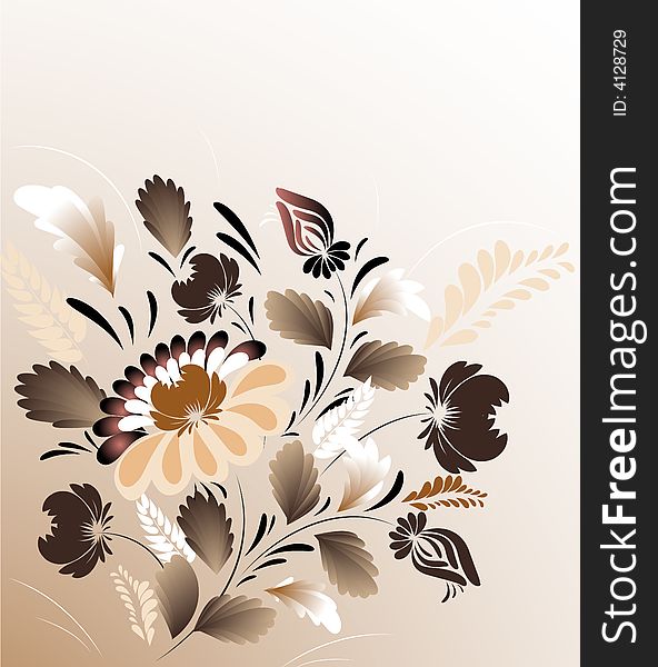 Abstract floral background. A vector format is added. Suits well for a postcard or background