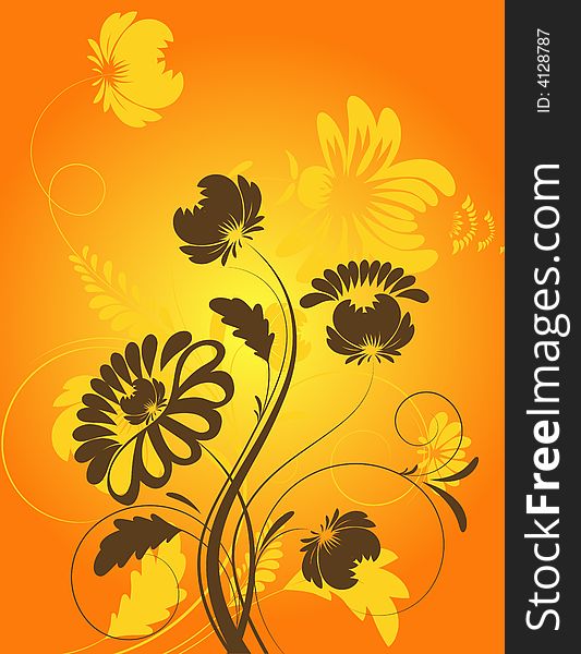 Abstract floral background. A vector format is added. Suits well for a postcard or background