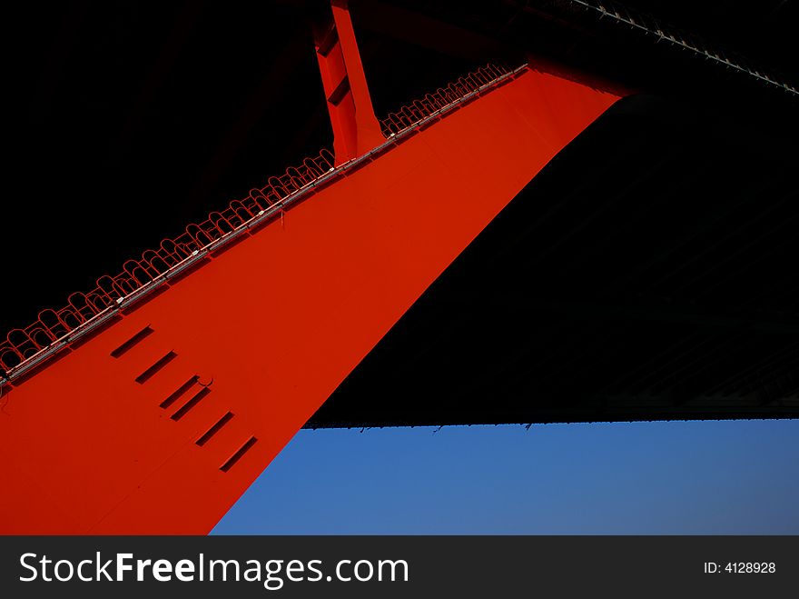 the steel structure of a bridge. the steel structure of a bridge