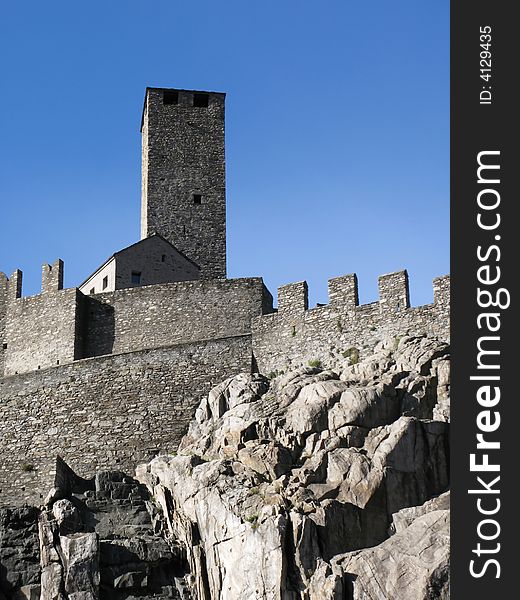 Ancient fortifications in Bellinzona, Switzerland