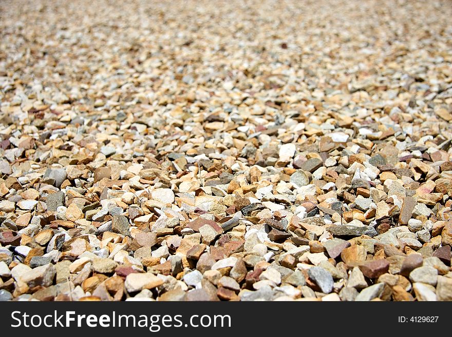 Landscape photo of a gravel bed. Landscape photo of a gravel bed