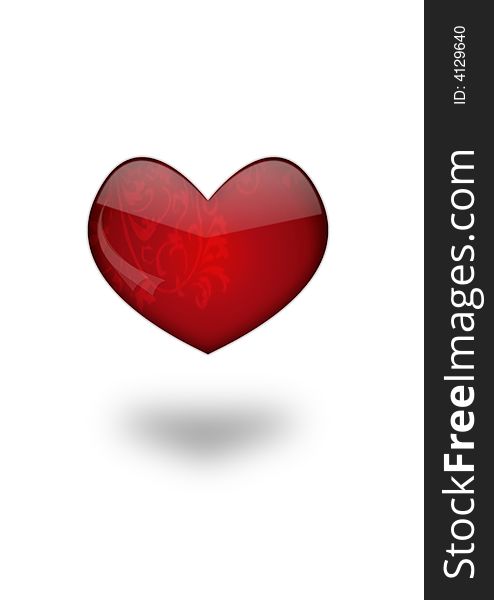 Abstract valentine background with big red Glass heart. Abstract valentine background with big red Glass heart