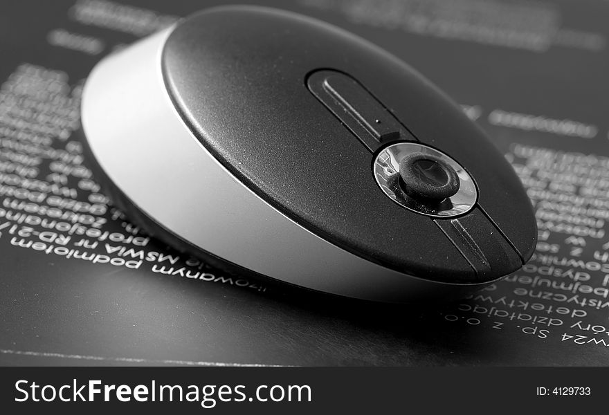 Computer wireless mouse in black and white