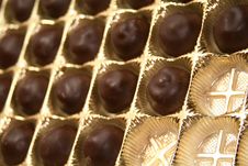 Golden Box With Chocolates Royalty Free Stock Photos Golden Box With Chocolates Royalty Free Stock Photos