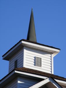 Church Steeple Agains Blue Sky Royalty Free Stock Image