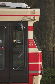 Dutch Tram Side View Royalty Free Stock Photo Dutch Tram Side View Royalty Free Stock Photo
