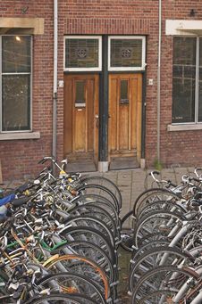 Parked Bicycles Royalty Free Stock Photos Parked Bicycles Royalty Free Stock Photos