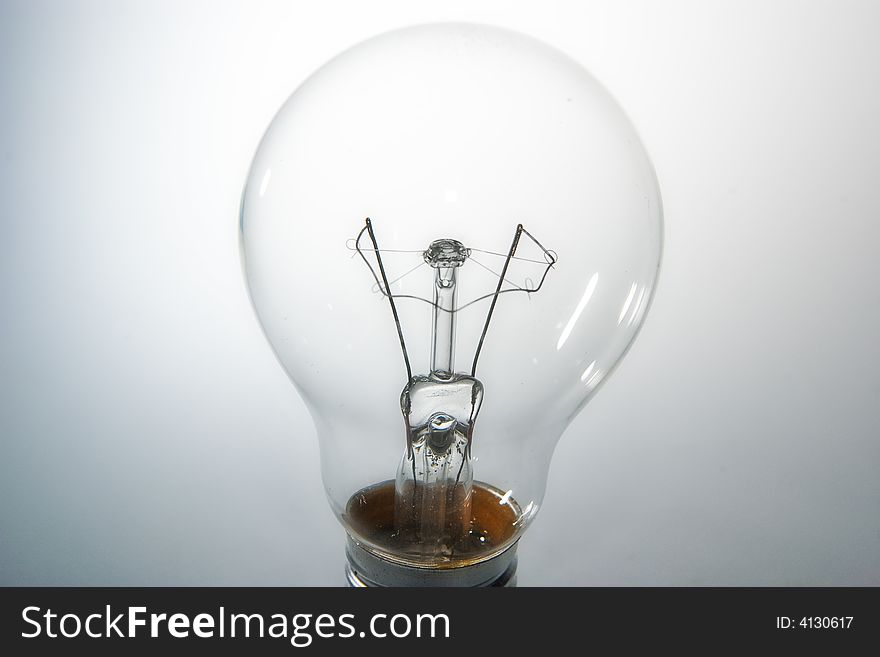 One bulb on white background
