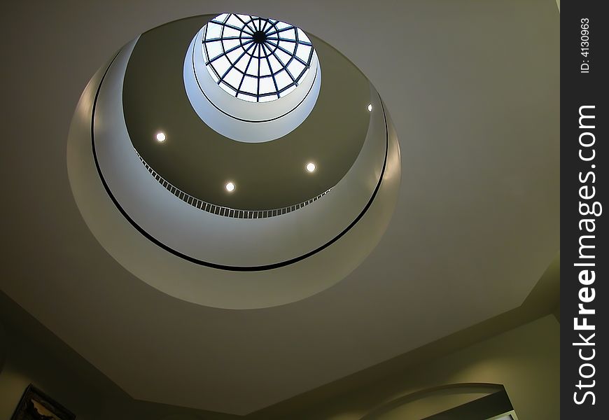 Shot looking up through the skylight of a hospital. Shot looking up through the skylight of a hospital